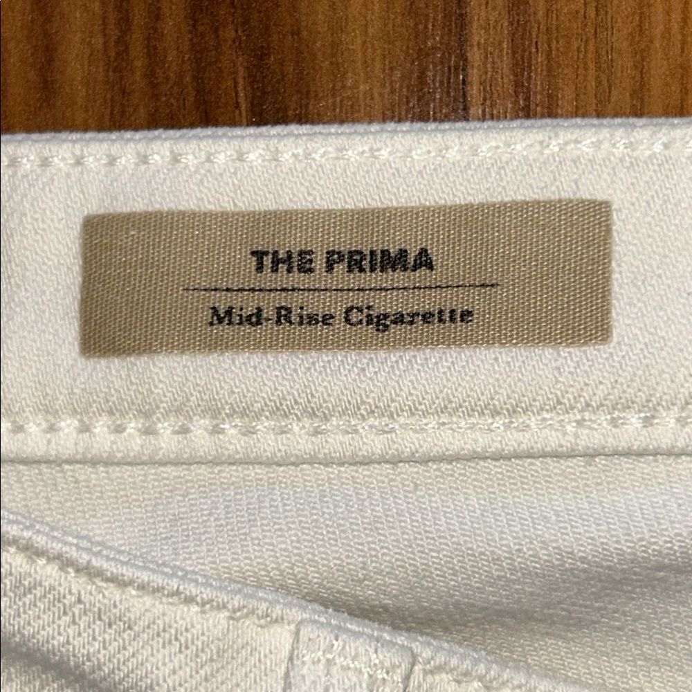 AG Adriano Goldschmied White The Prima Mid Rise Cigarette Jeans - Picture 4 of 8